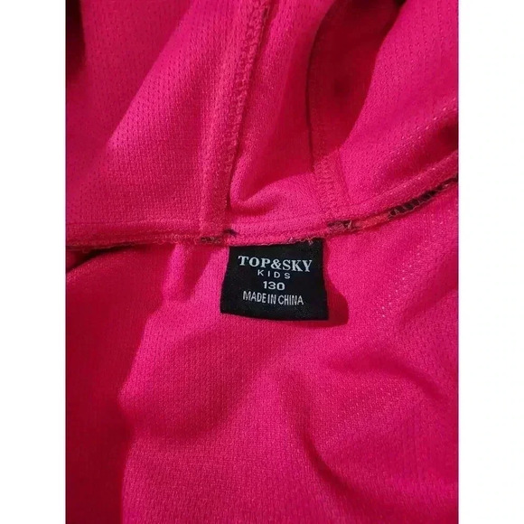 Top & Sky Hooded Rain Coat Girls Size 130 Cosmic Colorful Stars Jersey Lined - Picture 3 of 4